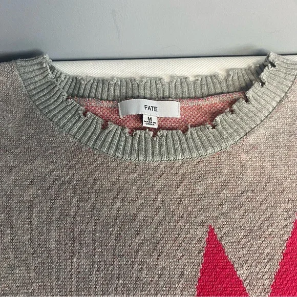 Fate Lightning Bolt Sweater - Red, Orange, Gray - Picture 7 of 15